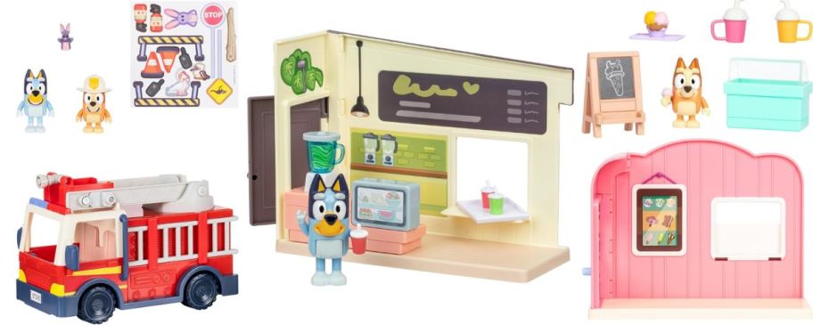Bluey Playsets Fire Truck, Juice Bar, & Ice Cream Shop