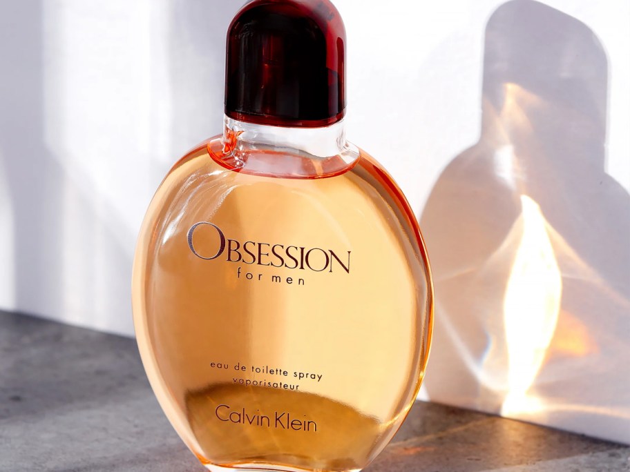 light hitting bottle of Calvin Klein Obsession for Men