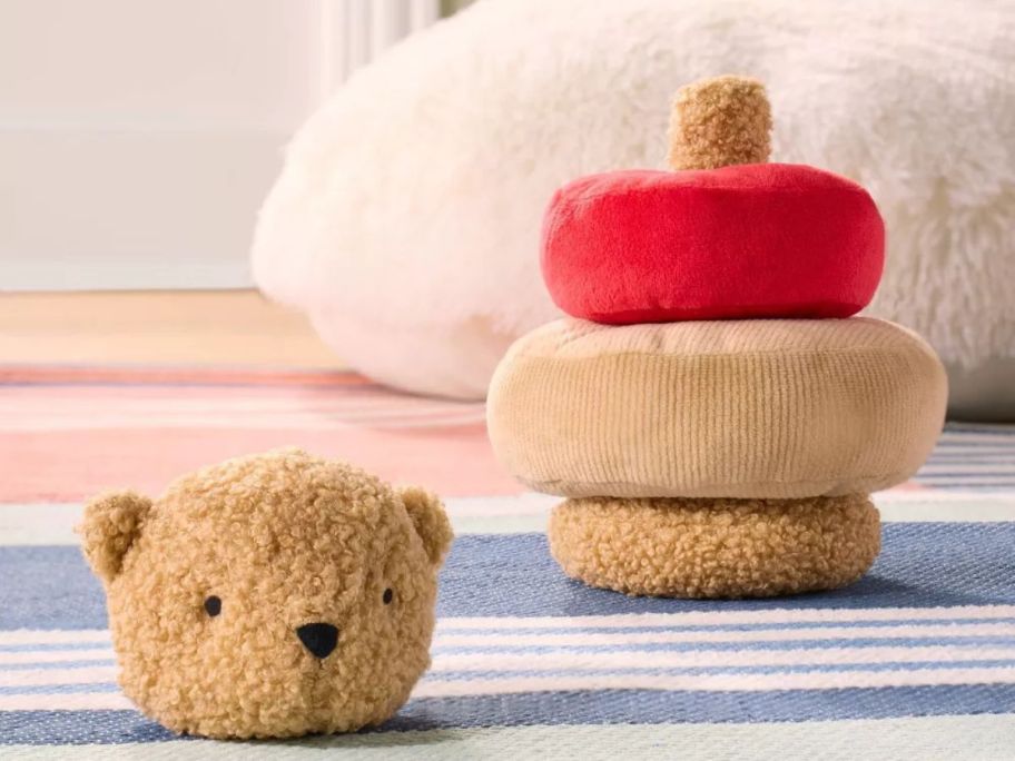 Cloud Island Bear Stacker on rug