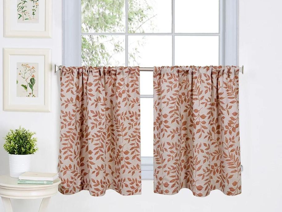 Elrene Serene 30" x 24" Tier Curtains on window