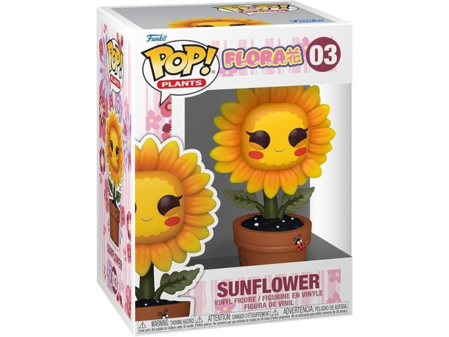 A Funko Sunflower toy in a box