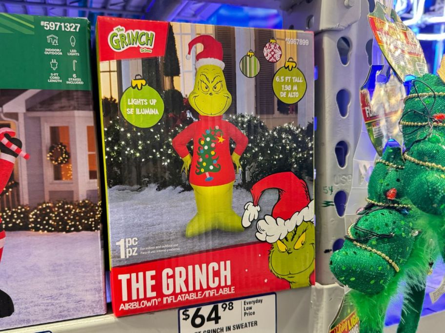 Grinch 6.5' LED Christmas Inflatable in box in store