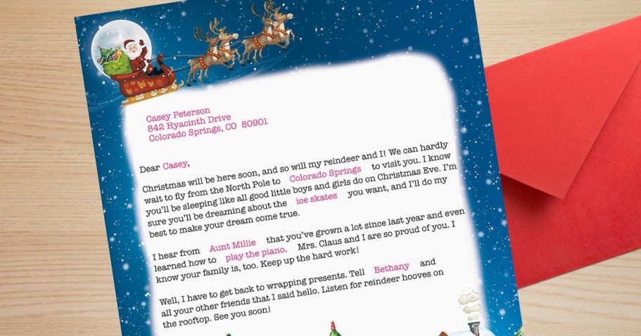 Personalized Letter from Santa Claus Just $5.99 Shipped!