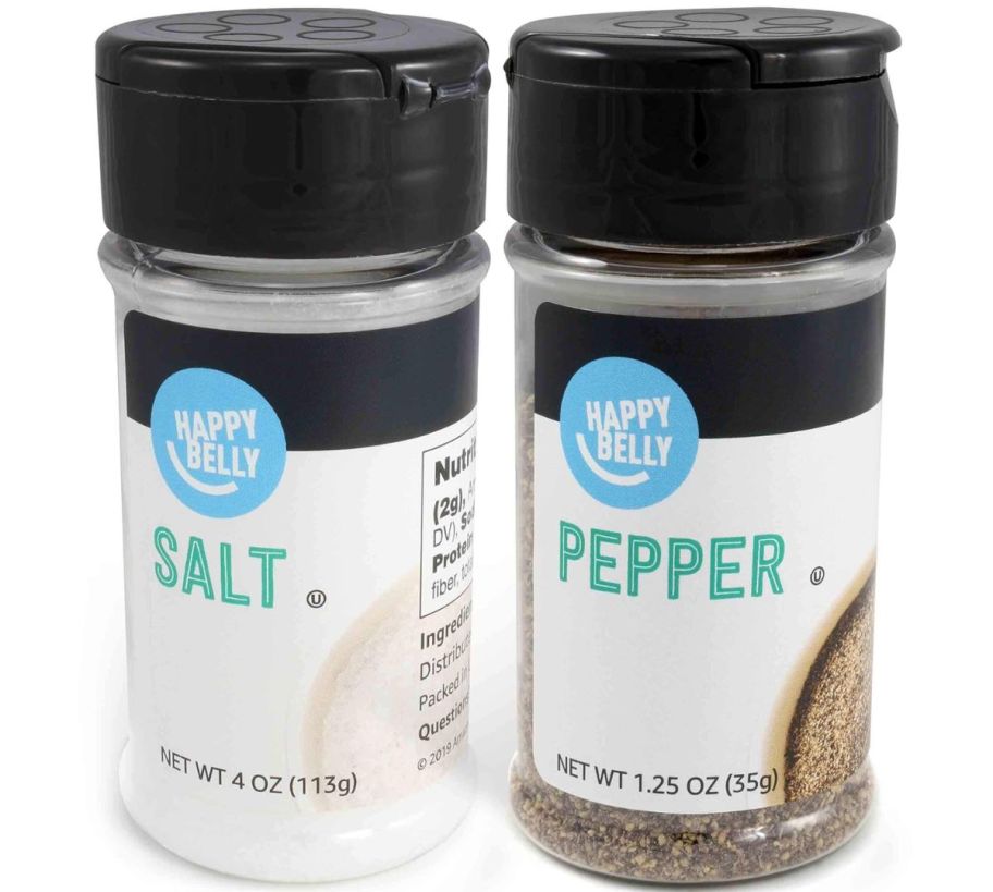 happy belly salt and pepper bottles stock images