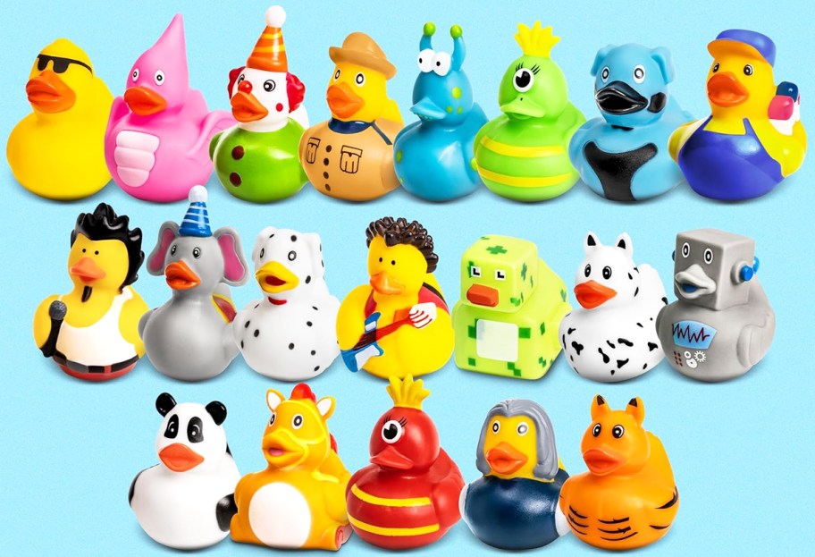 20 rubber ducks in different designs