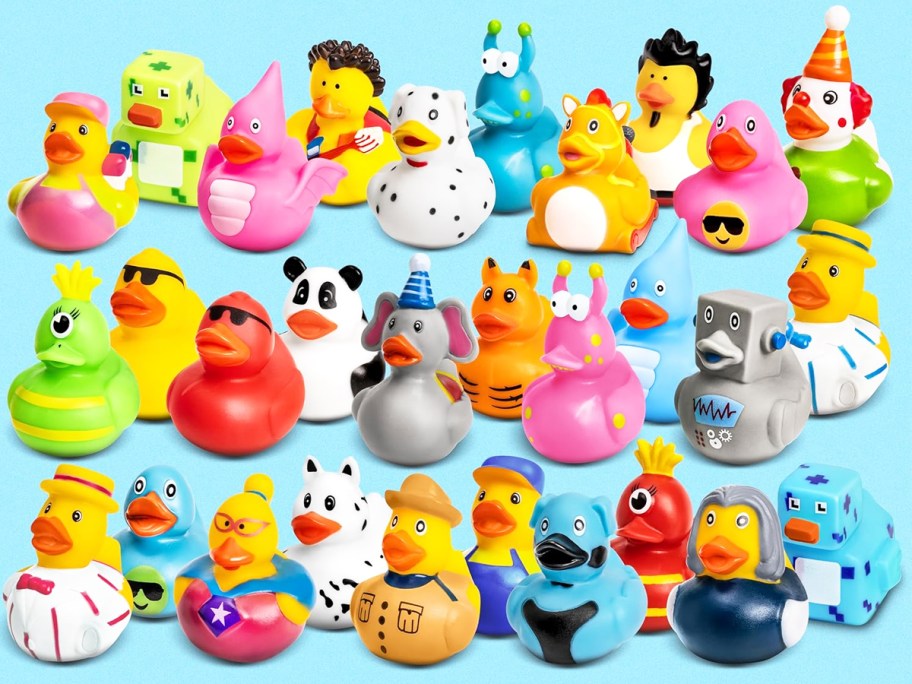 30 rubber ducks in different designs