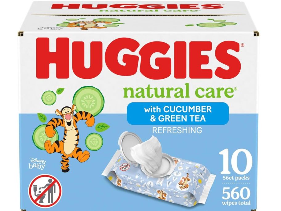 Huggies Natural Care Refreshing Baby Wipes Flip-Top 10-Pack (560 Wipes) stock image