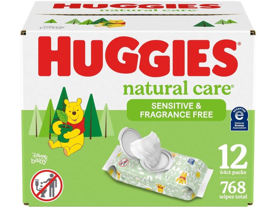 Huggies Natural Care Sensitive Baby Wipes Flip-Top 12-Pack (768 Wipes) stock image