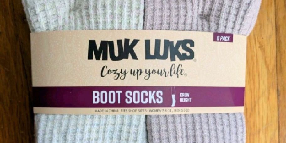 MUK LUKS Women’s Boot Socks 6-Pack Only $7 on Walmart.com