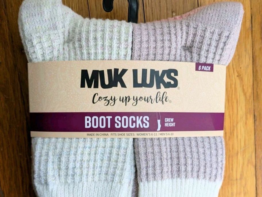 A pack of light colored socks