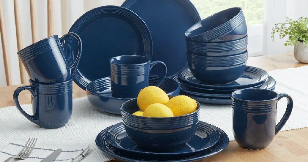 Mainstays Blue Stoneware Collection