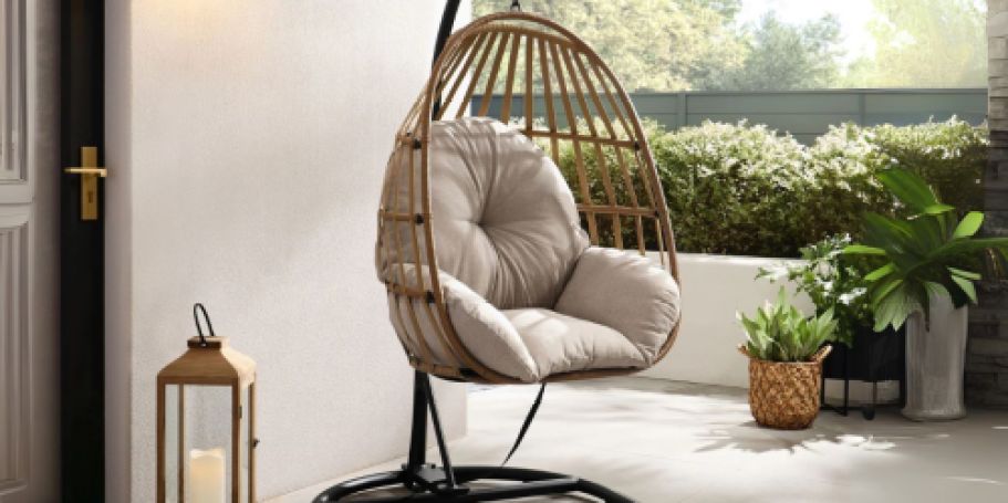 GO! Hanging Wicker Egg Chair w/ Cushion Only $148 Shipped on Walmart.com