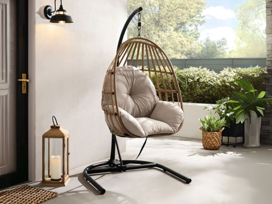 GO! Hanging Wicker Egg Chair w/ Cushion Only $148 Shipped on Walmart.com