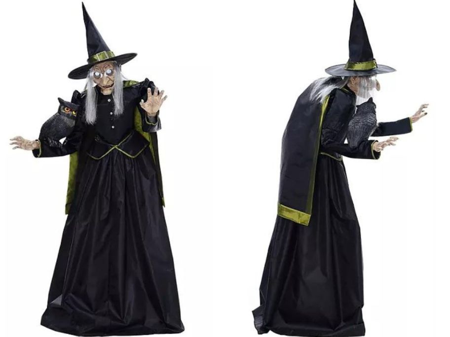 Stock image of member mark animatronic witch halloween decoration