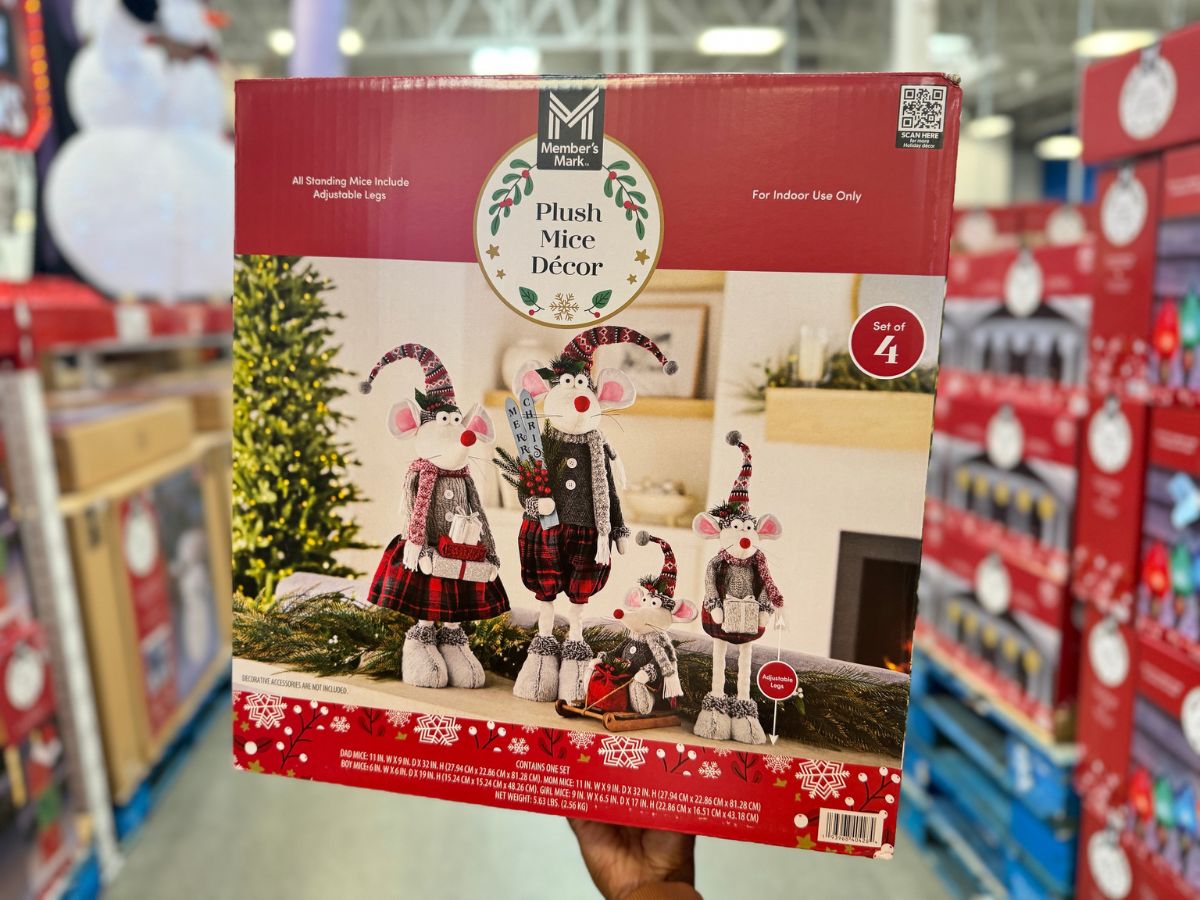 Check Out Sam’s Club Christmas Decor | Adorable Plush Mice Family 4-Piece Set Only $49.96