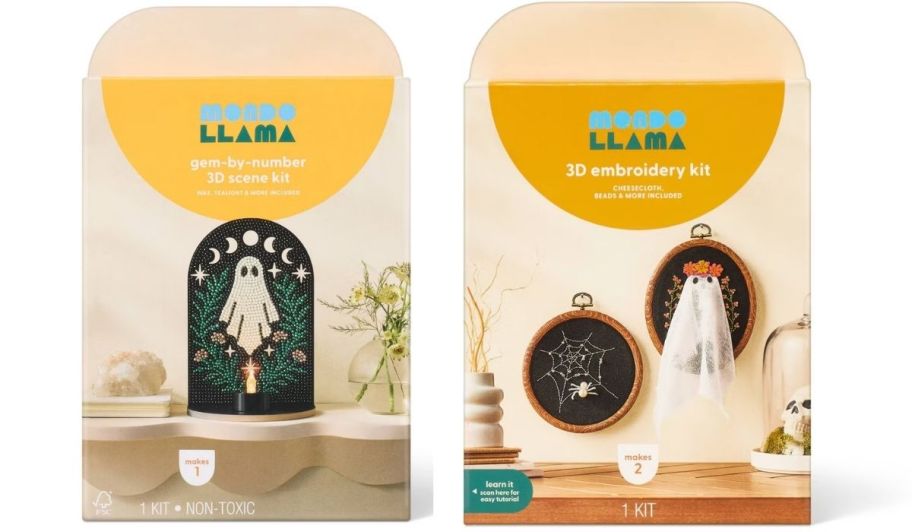 Mondo llama halloween 3D scene and embroidery kits