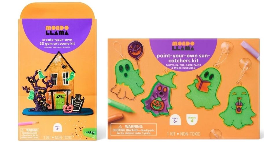 Mondo llama halloween gems and sun catcher kits