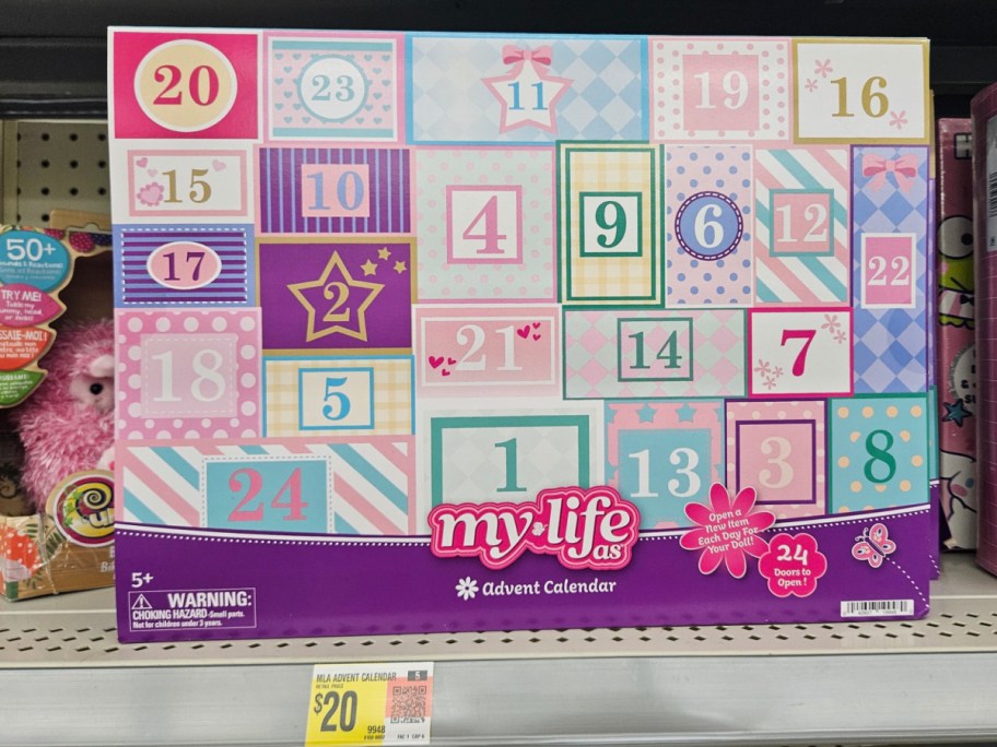 My life advent calendar displayed at the store