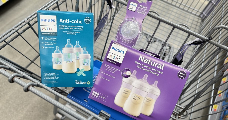 Philips Avent baby bottle gift sets in shopping cart