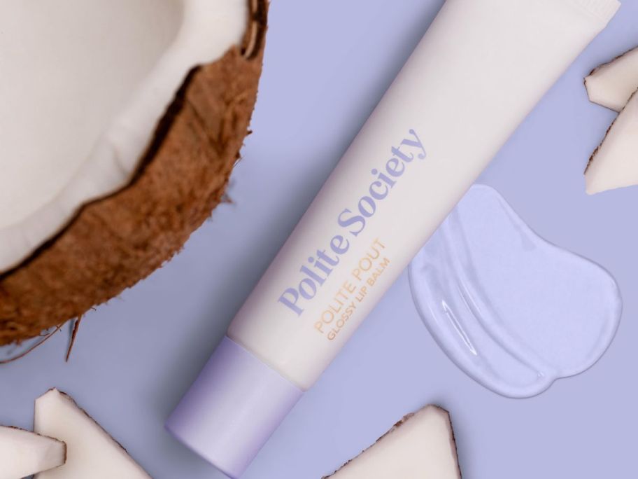 Polite Society Polite Pout Lip Balm in Coconut cream