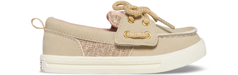 beige colored boat shoe