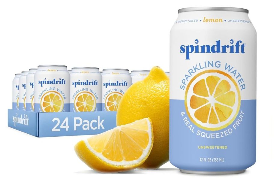 Spindrift Sparkling Water 24-Count in Lemon stock image