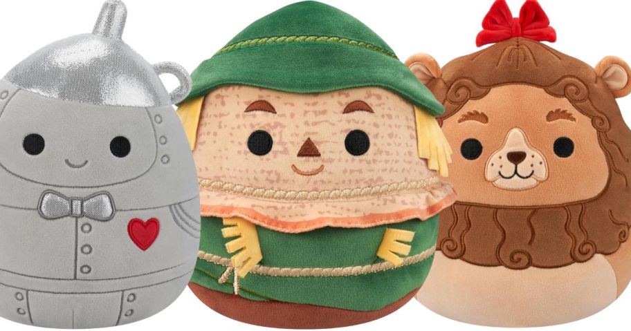 Squishmallows “The Wizard of Oz” Tin Man, Scarecrow, & Lion