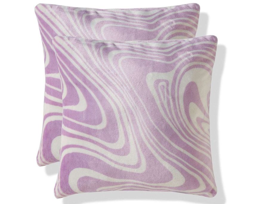 The Big One Printed Purple Swirl Plush Pillow 2-Pack stock image