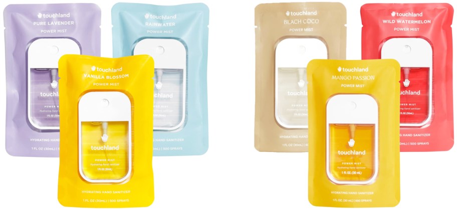 two sets of Touchland Hand Sanitizers