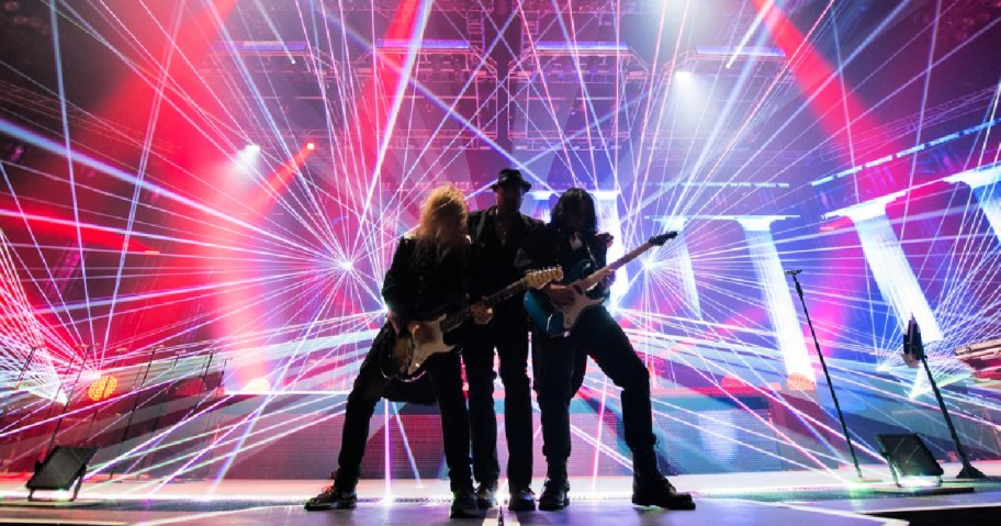 Trans-Siberian Orchestra on stage in front of laser lights