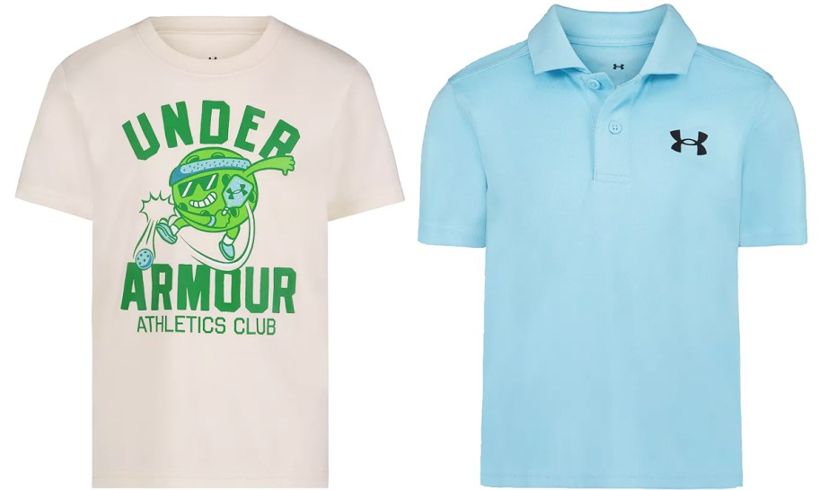 under armour graphic tee and polo shirt