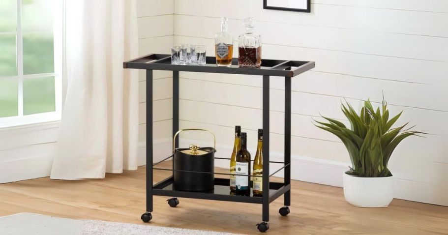 Up to 50% Off Target Furniture | Metal Bar Cart on Wheels Just $44.49 Shipped (Reg. $89)