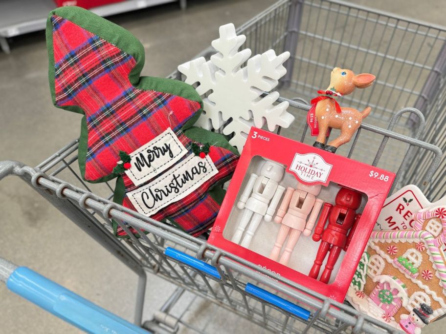 Walmart Christmas Items in a cart