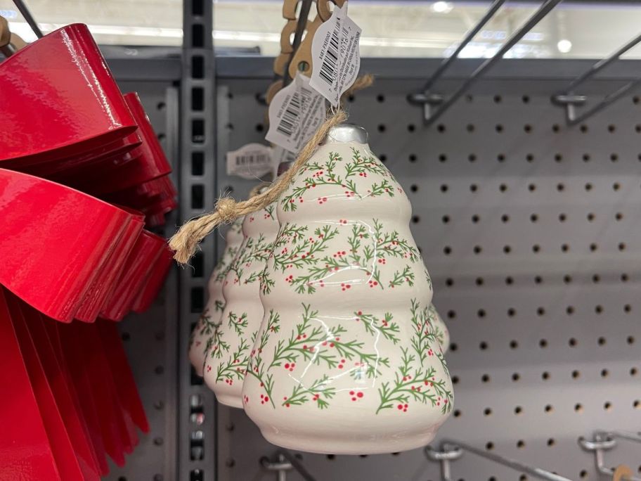 Ceramic Tree Ornaments displayed in a store