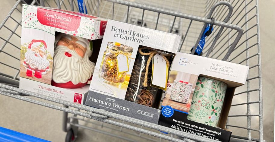 Walmart Wax Warmers in a shopping cart