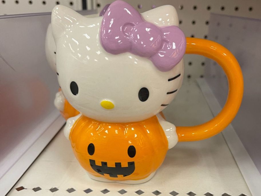 A Hello Kitty Halloween Mug on the shelf at Target