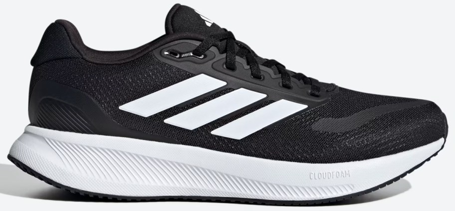 black and white adidas running shoe