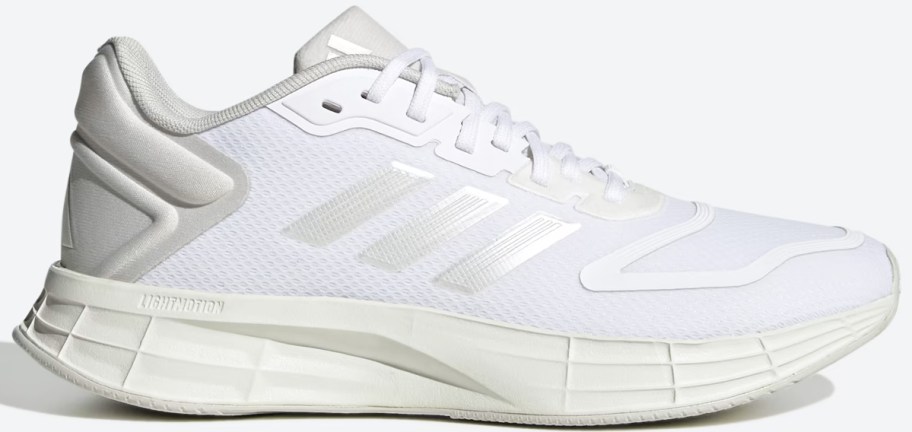 all white adidas running shoe