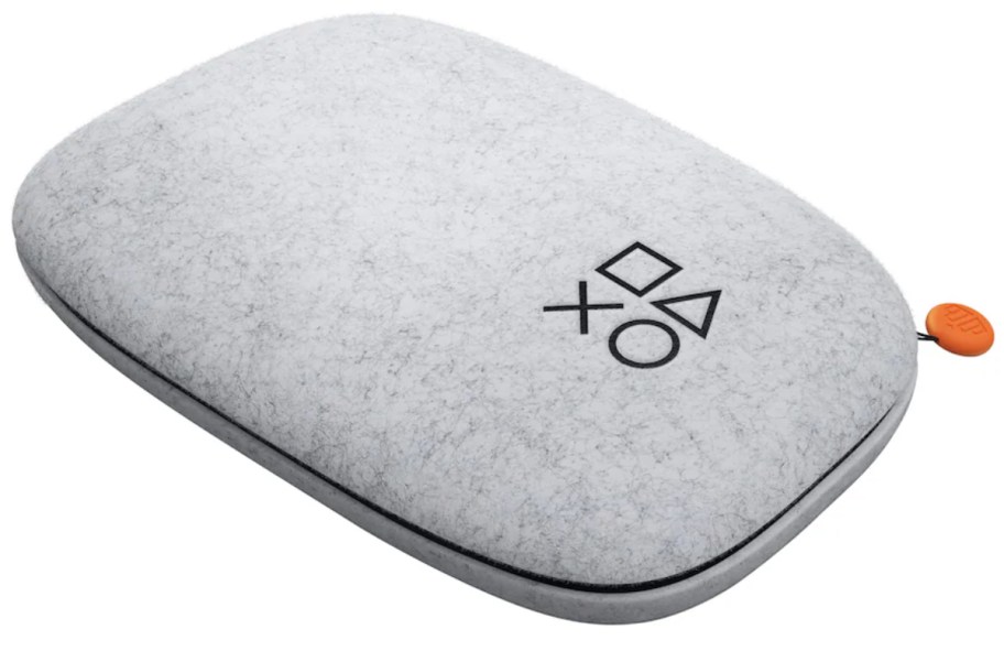gray case with Playstation symbol on it