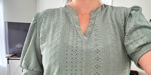 Women’s Long-Sleeve Eyelet Blouse JUST $12.99 on Amazon (Reg. $20)