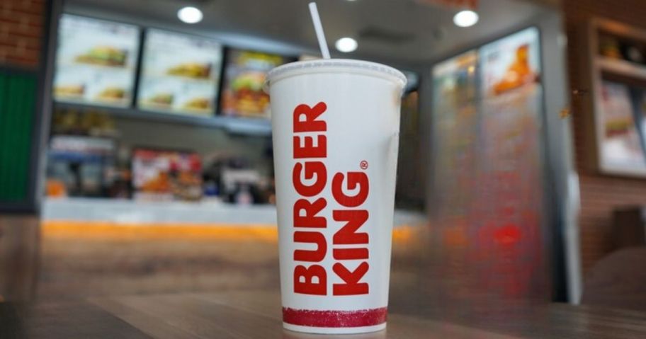 burger king soft drink on counter in restaurant