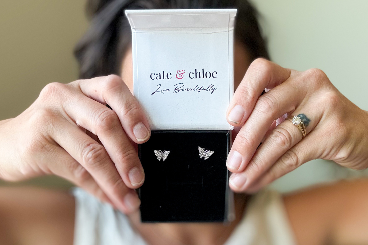 Cate & Chloe Butterfly Stud Earrings + Gift Box Only $18 Shipped (Trendy Gift for Teens)