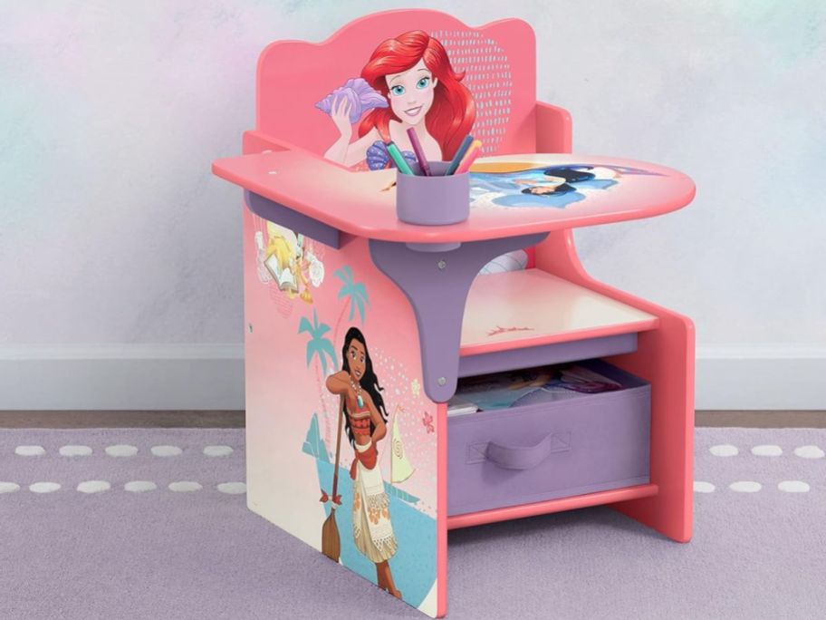 Princess chair with storage displayed in a room