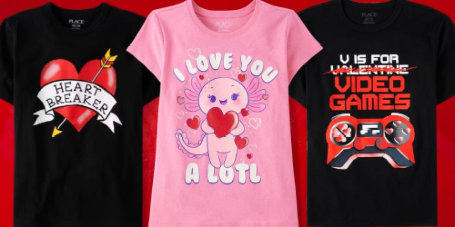 Up to 80% Off The Children’s Place Clearance = Valentine’s Day Graphic Tees Only $2