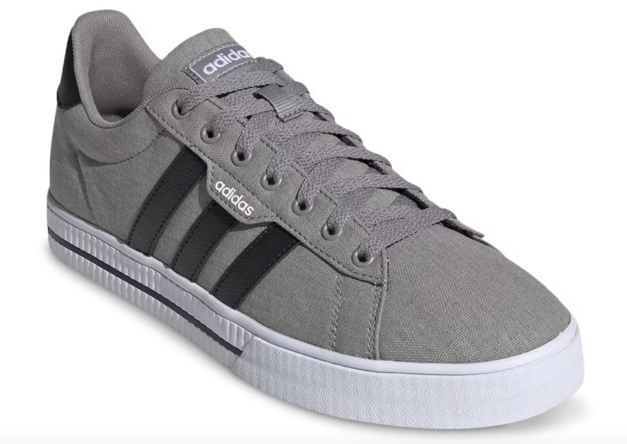 Adidas Men's Gray and Black Striped Sneakers