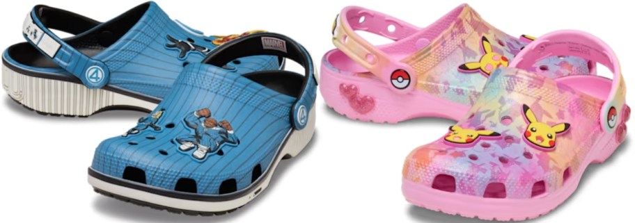 fantastic 4 and Pikachu character crocs