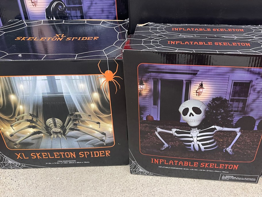 spider and skeleton inflatables