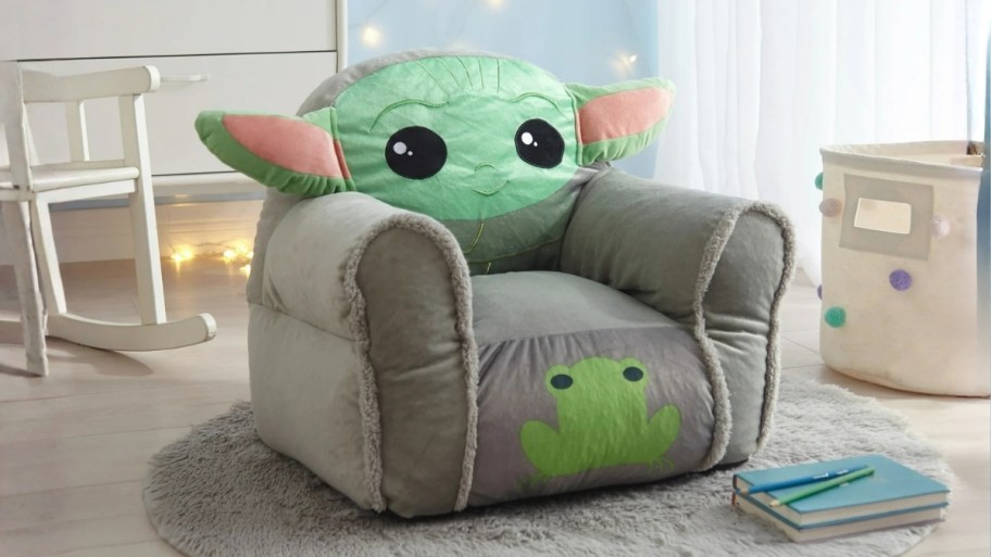 a kids grogu bean bag chair