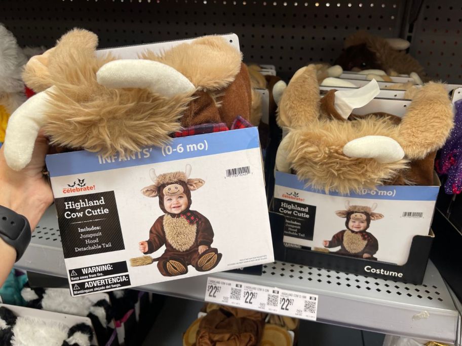 Way To Celebrate Highland Cow Cutie Infant Halloween Costume in hand in store