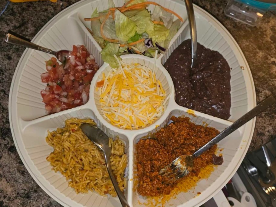 image of plate filled with taco toppings